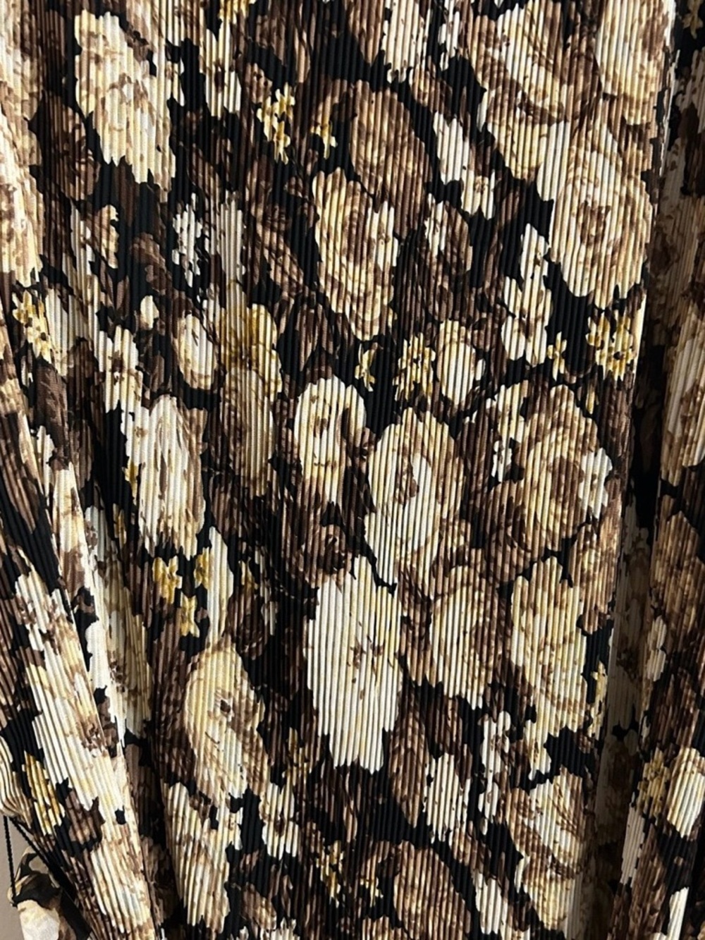 Abercrombie & Fitch High Neck Plisse Mini Dress Large Tall Sleeveless Floral - Picture 3 of 11